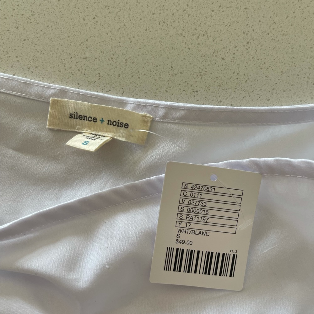 Silence and Noise one shoulder white tee